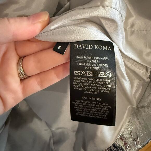 NWT NEW David Koma Metallic Crushed Leather Mini Dress - Picture 8 of 13